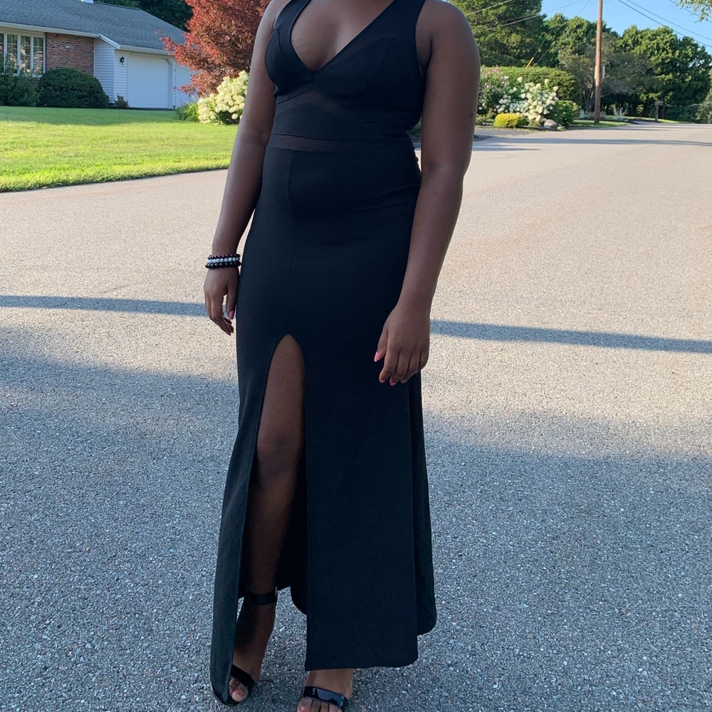 Black dress middle slit